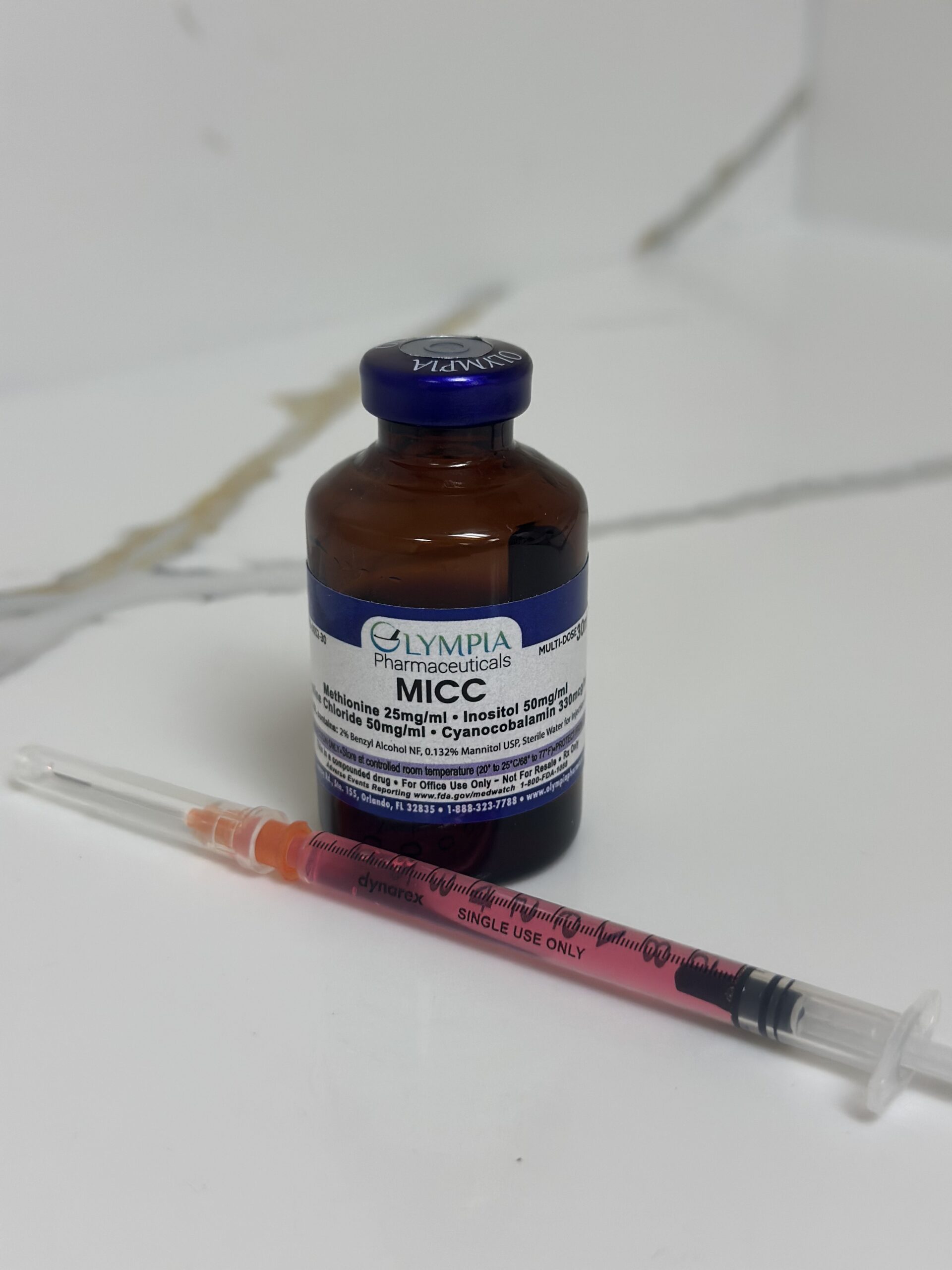 MICC vial and syringe